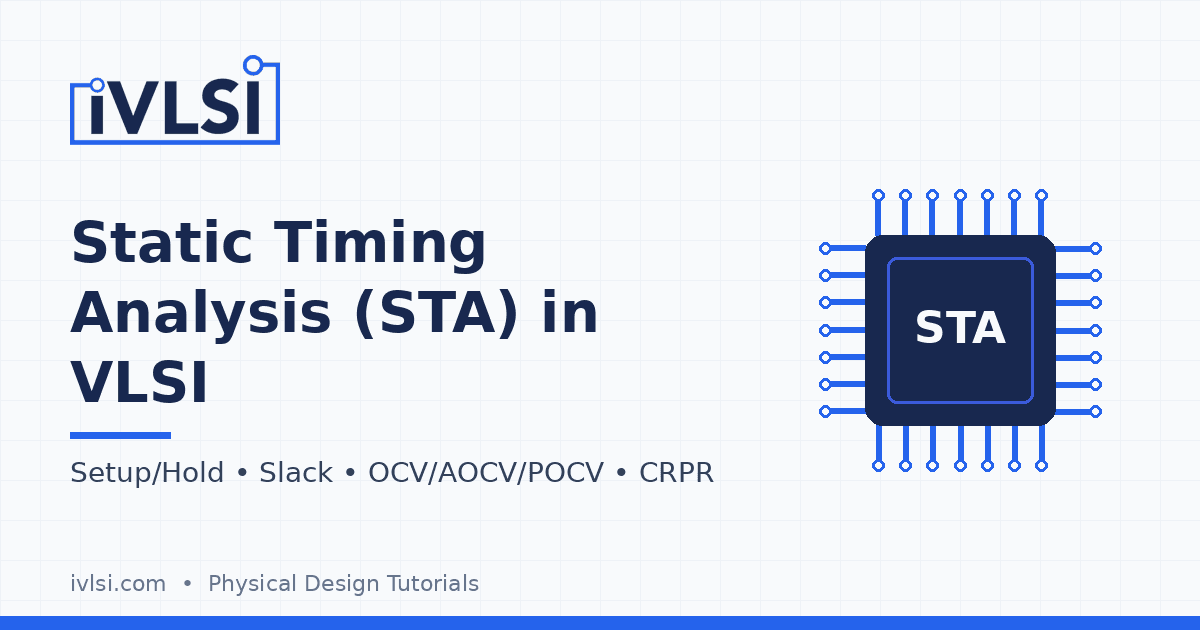 Static Timing Analysis (STA) in VLSI: Setup, Hold, OCV/AOCV/POCV, CRPR
